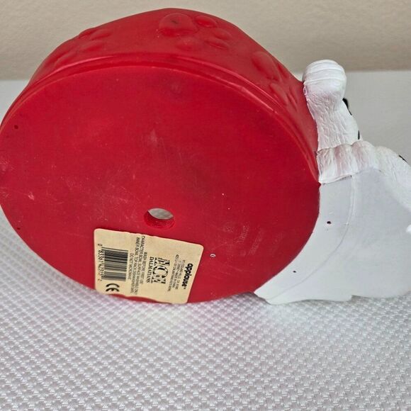 Vintage 90s Dog Bowl Figure Applause Disney 101 Dalmatians Red White Trinket Dis - Picture 8 of 8